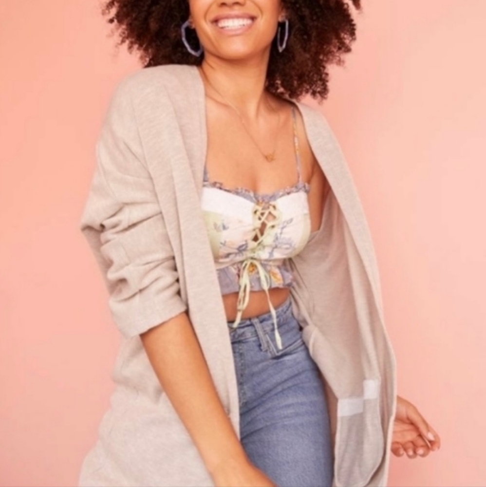 Anthropologie DONNI Women's OSFA Open Front Cardigan NEW